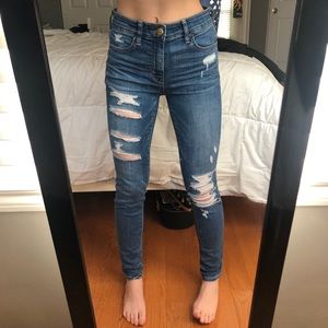 American Eagle Mid-rise ripped jeans
